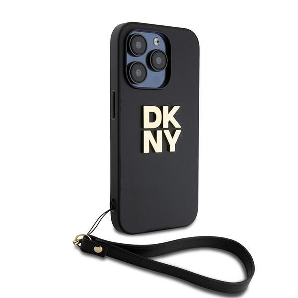 DKNY Rannehihna Stock Logo tapauksessa iPhone 15 Pro - musta