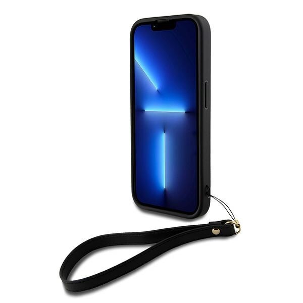 DKNY Rannehihna Stock Logo tapauksessa iPhone 15 Pro - musta