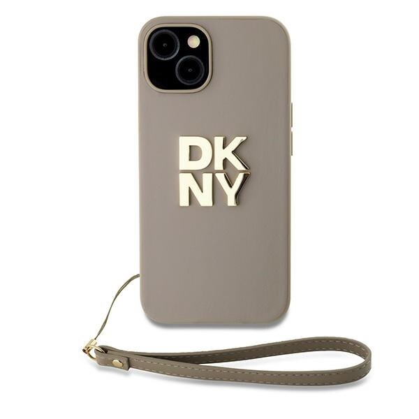 DKNY rannehihna Stock Logo tapauksessa iPhone 15 Plus - beige