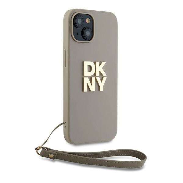 DKNY rannehihna Stock Logo tapauksessa iPhone 15 Plus - beige