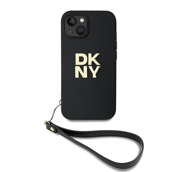 DKNY rannehihna Stock Logo tapauksessa iPhone 15 / 14 / 13 - musta