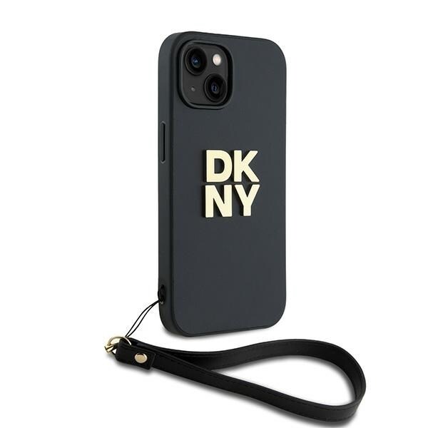 DKNY rannehihna Stock Logo tapauksessa iPhone 15 / 14 / 13 - musta