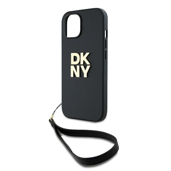 DKNY rannehihna Stock Logo tapauksessa iPhone 15 / 14 / 13 - musta