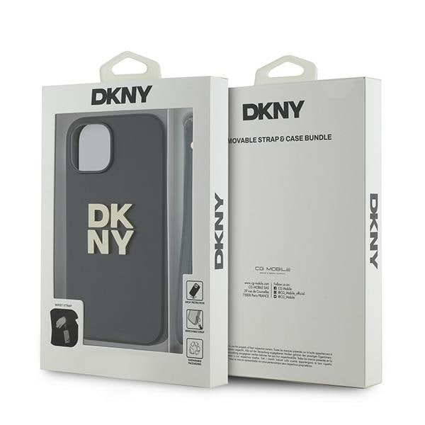 DKNY rannehihna Stock Logo tapauksessa iPhone 15 / 14 / 13 - musta
