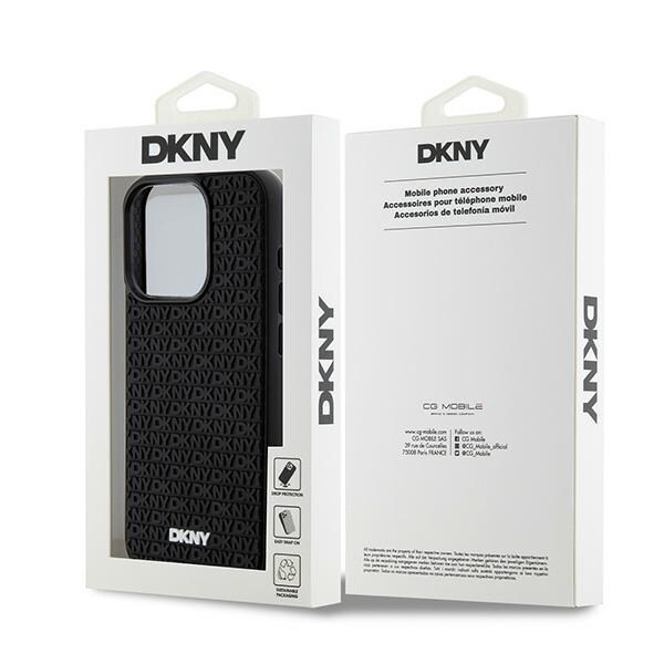 DKNY 3D kumi toisto kuvio tapauksessa iPhone 15 Pro Max - musta