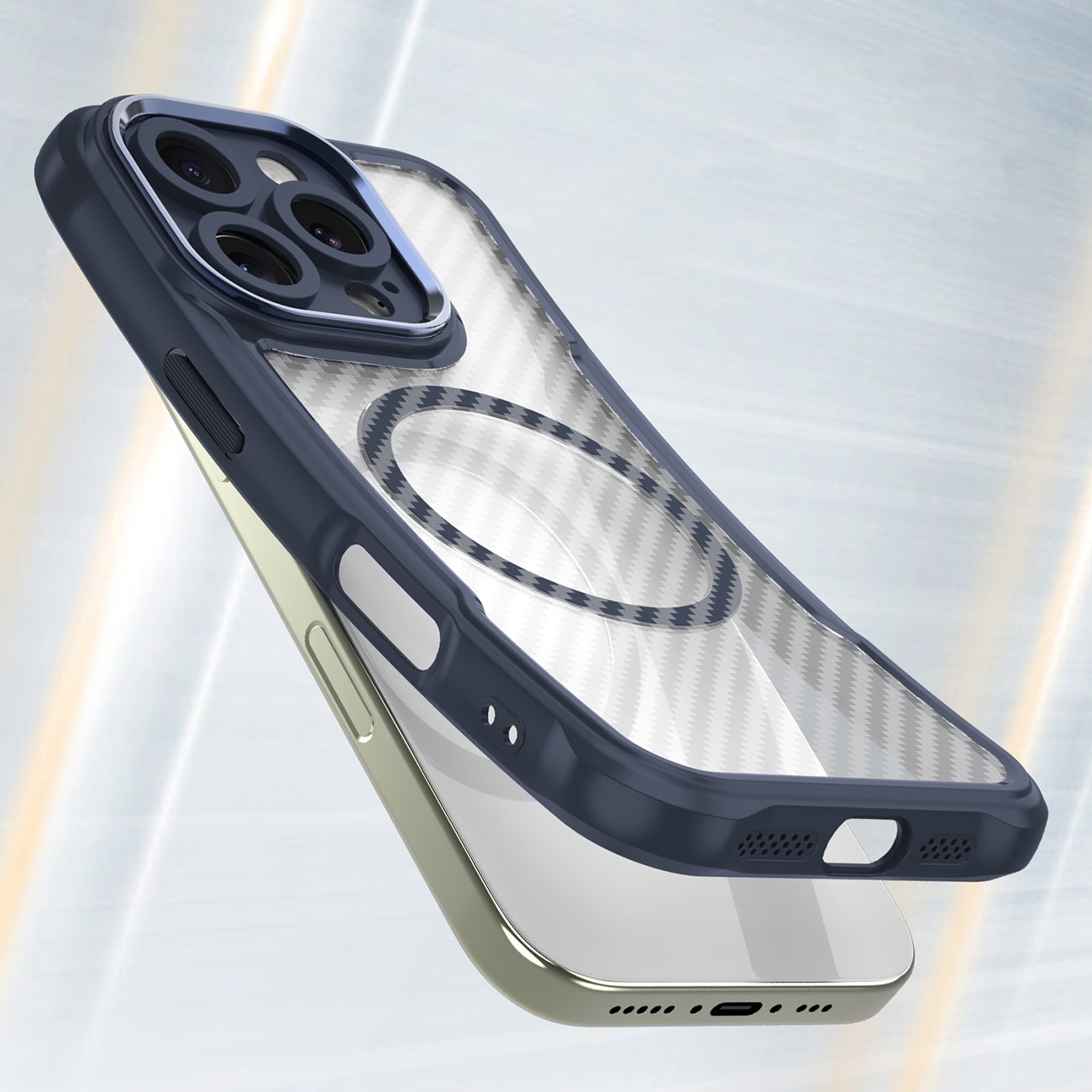 Leading Series MagSafe silikonikotelo iPhone 16 Pro:lle - sininen