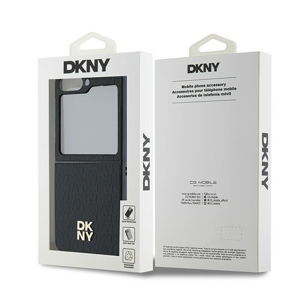 DKNY Toista kuvio Stack Logo Kotelo Samsung Galaxy Z Flip6 - musta