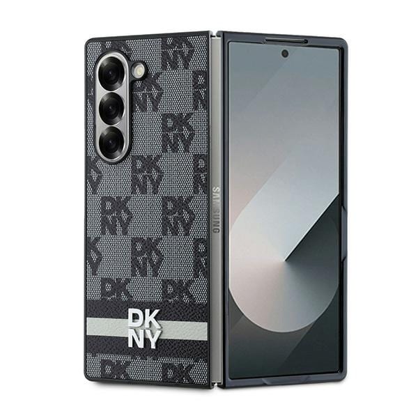 DKNY Ruudullinen kuvio Painettu raidat tapauksessa Samsung Galaxy Z Fold 6 - musta