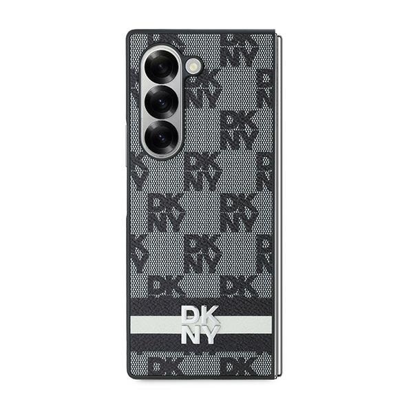 DKNY Ruudullinen kuvio Painettu raidat tapauksessa Samsung Galaxy Z Fold 6 - musta