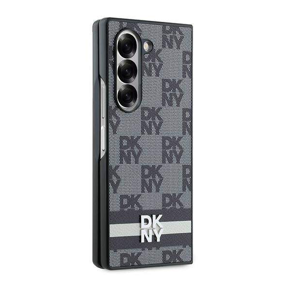 DKNY Ruudullinen kuvio Painettu raidat tapauksessa Samsung Galaxy Z Fold 6 - musta
