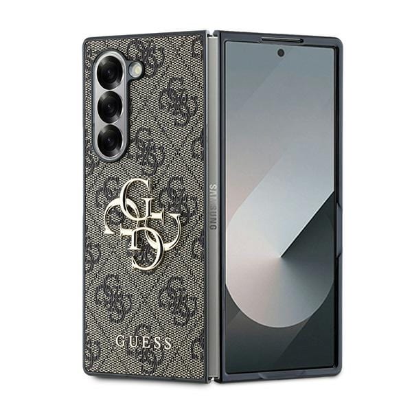 Guess Nahka 4G Metal Logo Case for Samsung Galaxy Z Fold 6 - ruskea