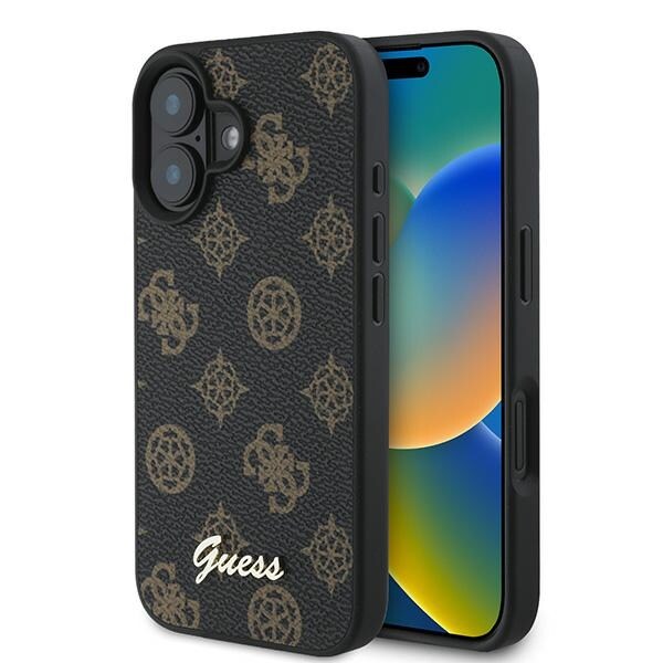 Guess Peony Script MagSafe iPhone 16 Plus -kotelo - musta