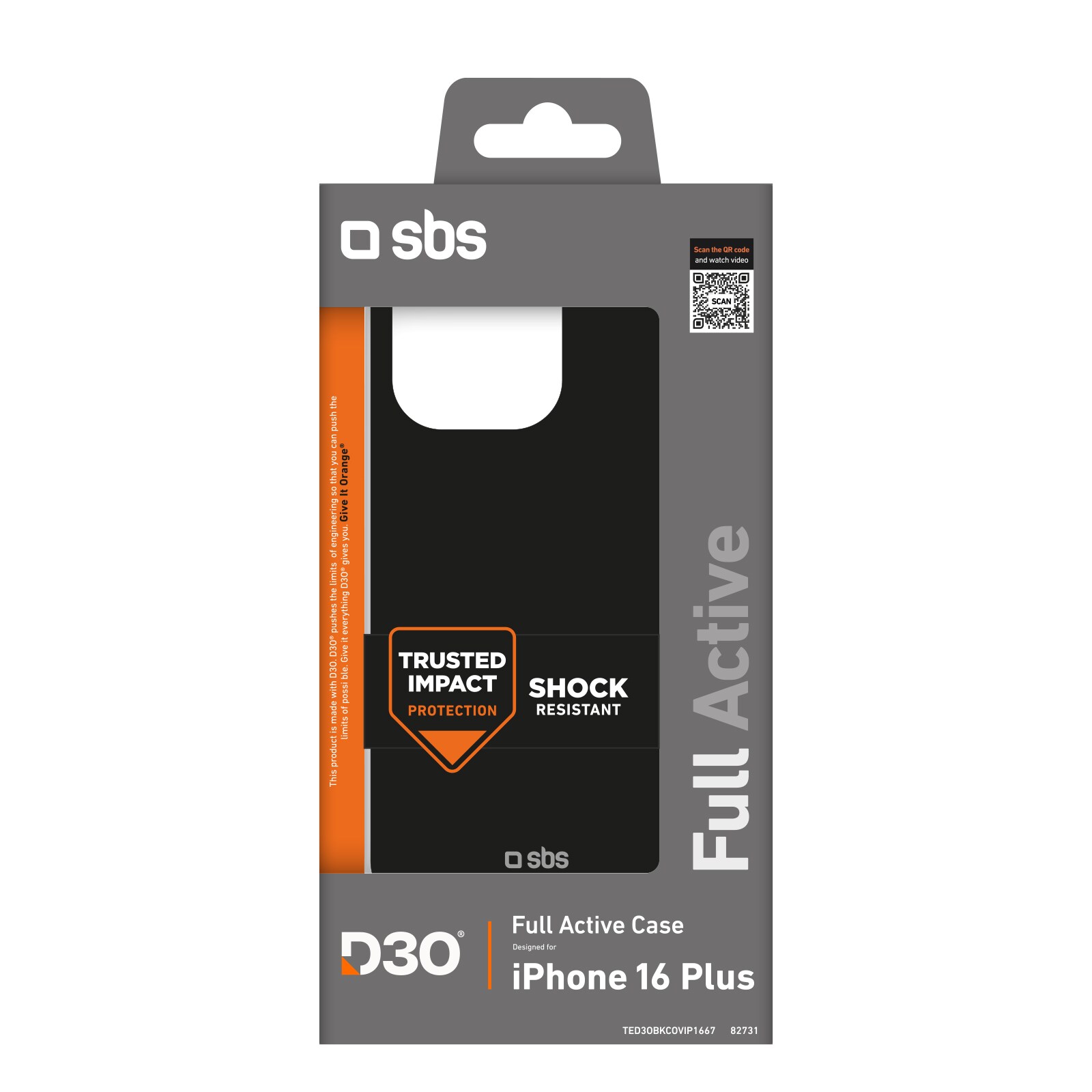 SBS Full Active D3O Kotelo iPhone 16 Plus - Musta