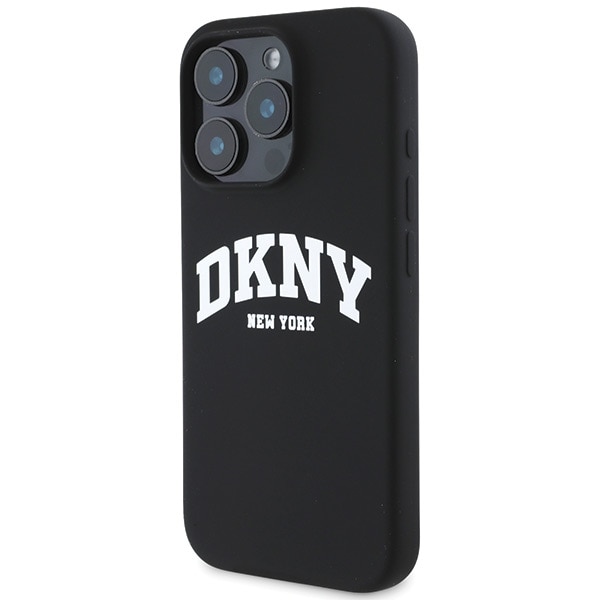 DKNY Silikoni Valkoinen painettu logo MagSafe tapauksessa iPhone 16 Pro Max - musta
