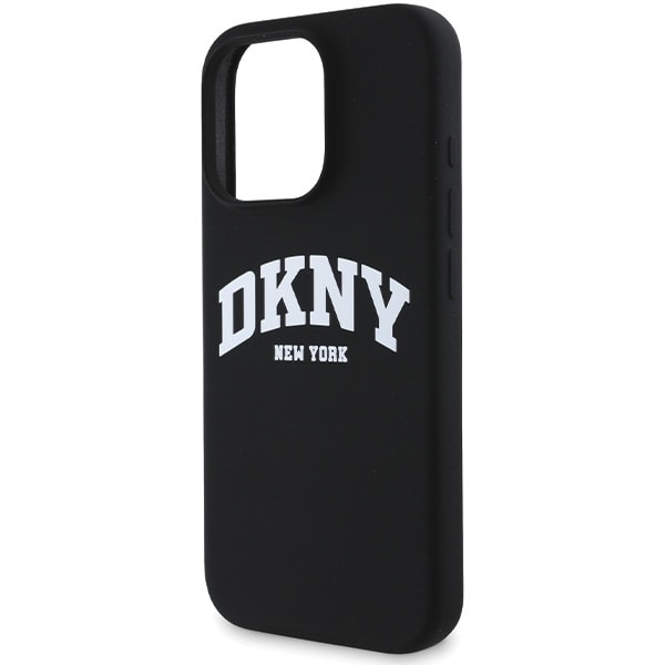 DKNY Silikoni Valkoinen painettu logo MagSafe tapauksessa iPhone 16 Pro Max - musta