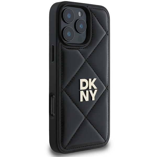 DKNY tikattu pino logo iPhone 16 Pro Case - musta