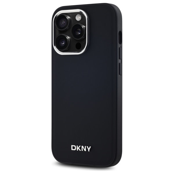 DKNY Plain Logo MagSafe iPhone 14 Pro Case - Musta