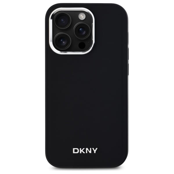 DKNY Plain Logo MagSafe iPhone 14 Pro Case - Musta