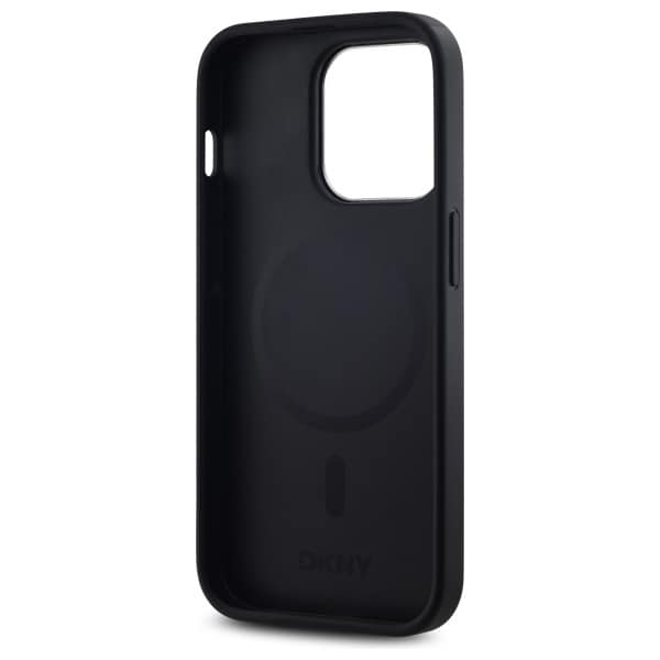DKNY Plain Logo MagSafe iPhone 14 Pro Case - Musta