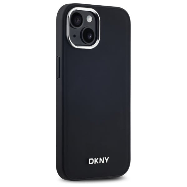 DKNY Plain Logo MagSafe iPhone 14 Kotelo - Musta