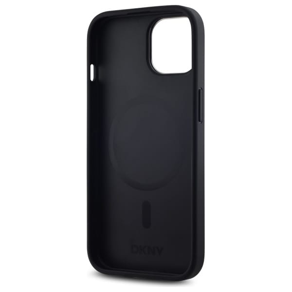 DKNY Plain Logo MagSafe iPhone 14 Kotelo - Musta