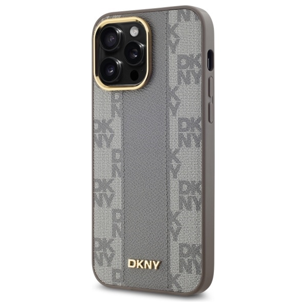 DKNY Nahka Checkered Mono Pattern MagSafe iPhone 14 Pro Max Case - Beige