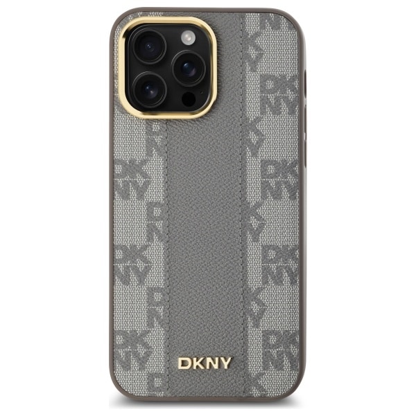DKNY Nahka Checkered Mono Pattern MagSafe iPhone 14 Pro Max Case - Beige