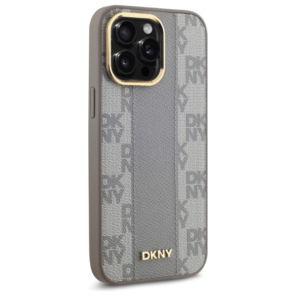 DKNY Nahka Checkered Mono Pattern MagSafe iPhone 14 Pro Max Case - Beige