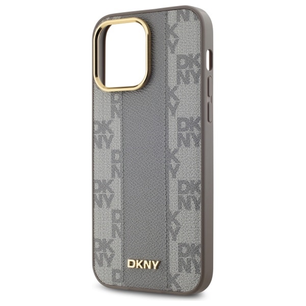 DKNY Nahka Checkered Mono Pattern MagSafe iPhone 14 Pro Max Case - Beige