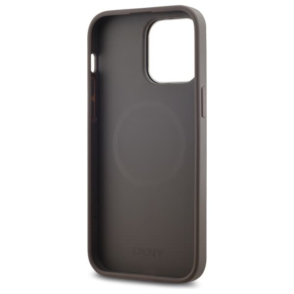 DKNY Nahka Checkered Mono Pattern MagSafe iPhone 14 Pro Max Case - Beige