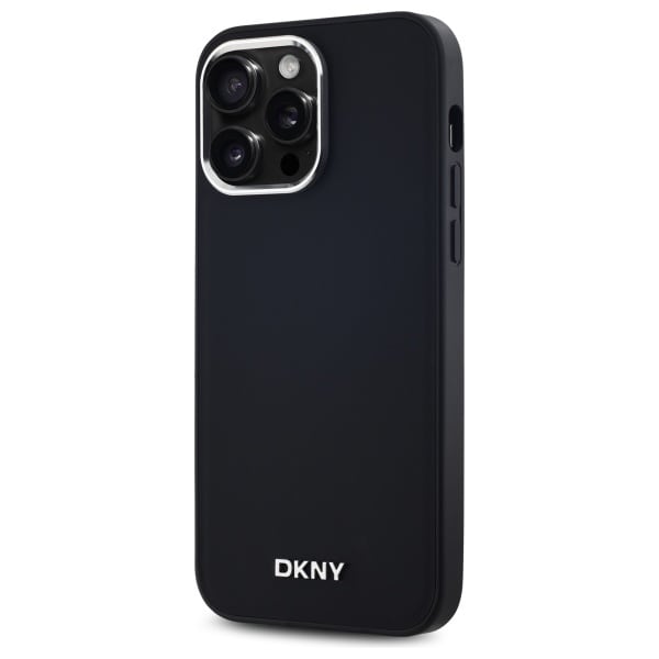 DKNY Plain Logo MagSafe iPhone 14 Pro Max Case - Musta