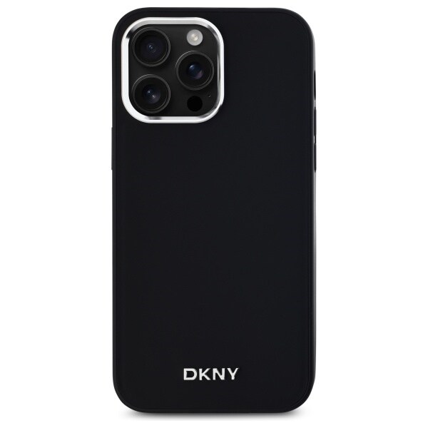 DKNY Plain Logo MagSafe iPhone 14 Pro Max Case - Musta