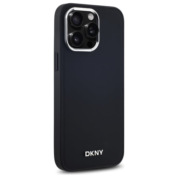 DKNY Plain Logo MagSafe iPhone 14 Pro Max Case - Musta