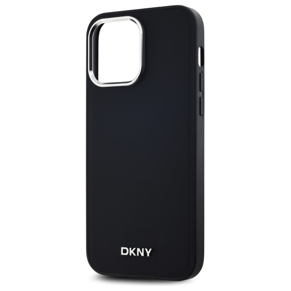 DKNY Plain Logo MagSafe iPhone 14 Pro Max Case - Musta