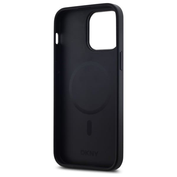 DKNY Plain Logo MagSafe iPhone 14 Pro Max Case - Musta