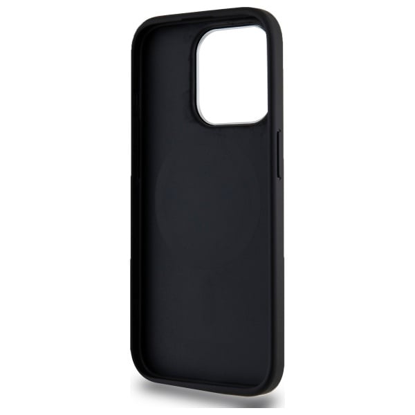 DKNY Plain Logo MagSafe iPhone 15 Pro Case - Musta