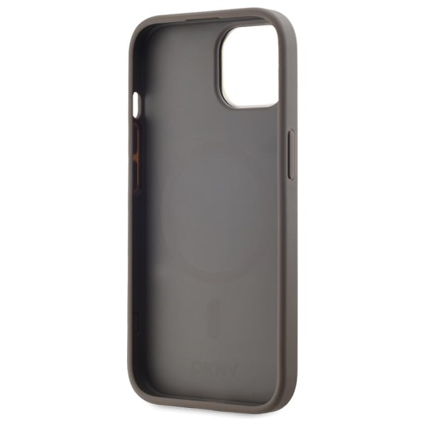 DKNY Nahka Checkered Mono Pattern MagSafe iPhone 15 Plus Case - Beige