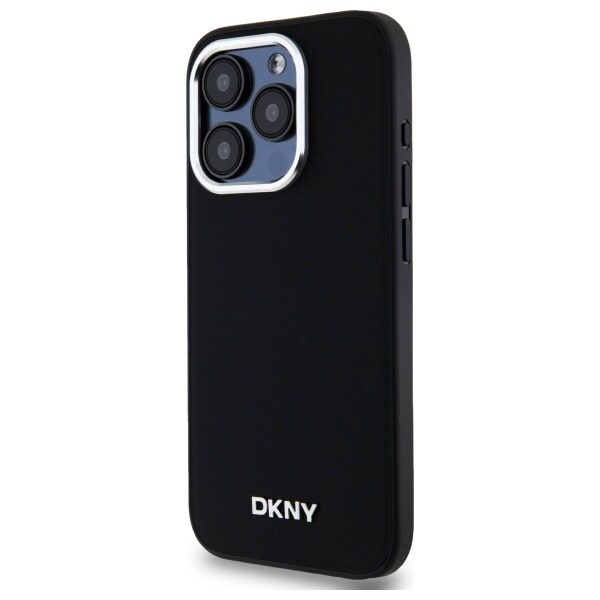 DKNY Plain Logo MagSafe iPhone 15 Pro Max Case - Musta
