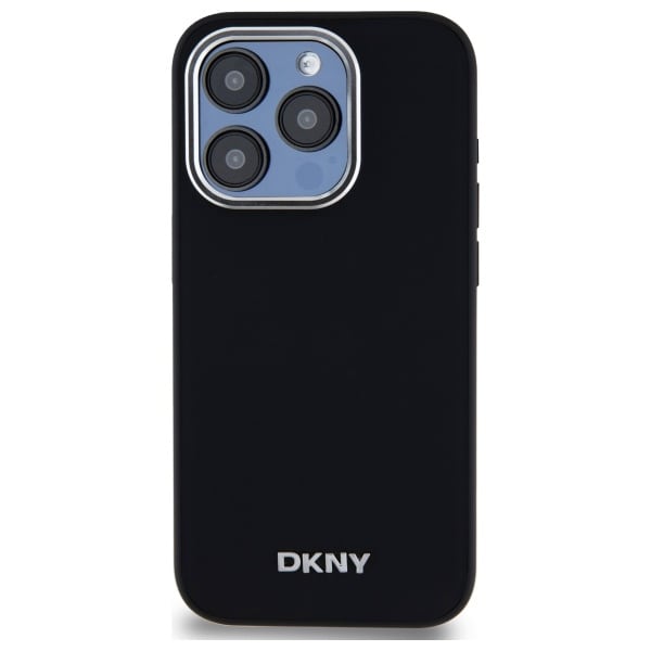 DKNY Plain Logo MagSafe iPhone 15 Pro Max Case - Musta