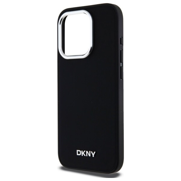 DKNY Plain Logo MagSafe iPhone 15 Pro Max Case - Musta