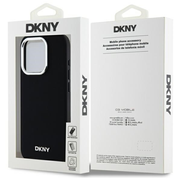 DKNY Plain Logo MagSafe iPhone 15 Pro Max Case - Musta