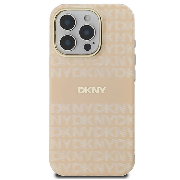 DKNY Repeat Texture Pattern & Stripe MagSafe iPhone 16 Pro Case - vaaleanpunainen