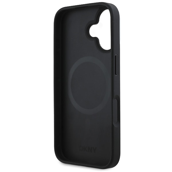 DKNY Checkered Pattern Magsafe iPhone 16 Case - Musta