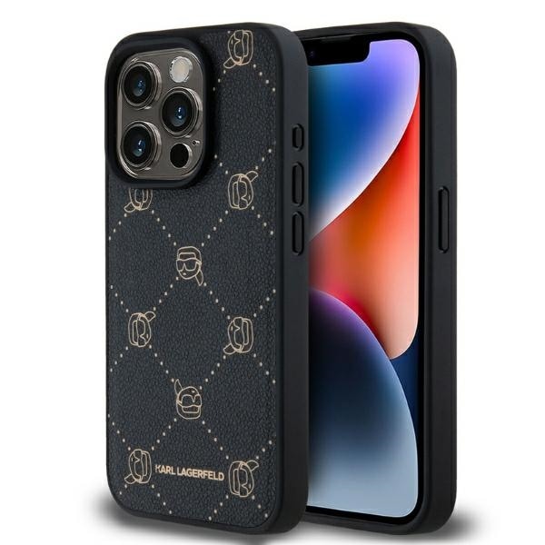 Karl Lagerfeld Magsafe Karl Head iPhone 15 Pro Case - Musta