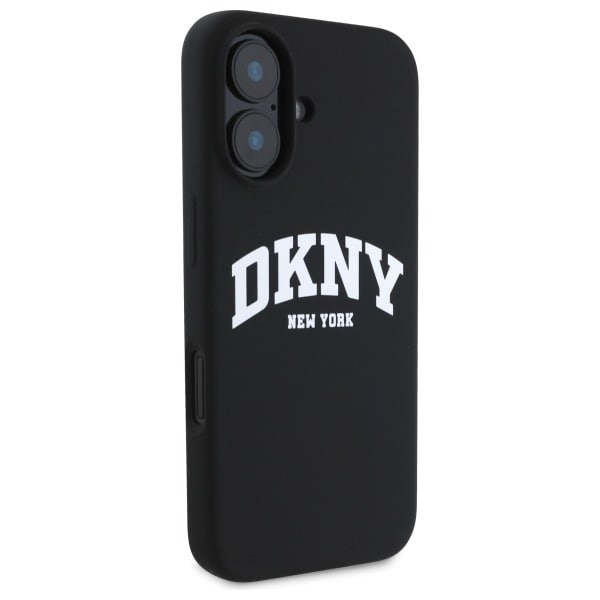 DKNY Silikoni valkoinen painettu logo MagSafe iPhone 16 Case - musta