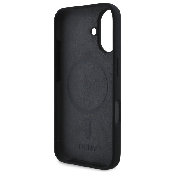 DKNY Silikoni valkoinen painettu logo MagSafe iPhone 16 Case - musta