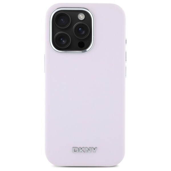 DKNY neste silikoni pieni metalli logo MagSafe iPhone 16 Pro Max tapauksessa - vaaleanpunainen