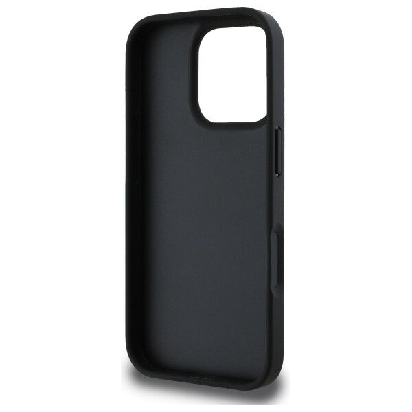 DKNY Texture Pattern Tonal Stripe iPhone 16 Pro Case - Musta
