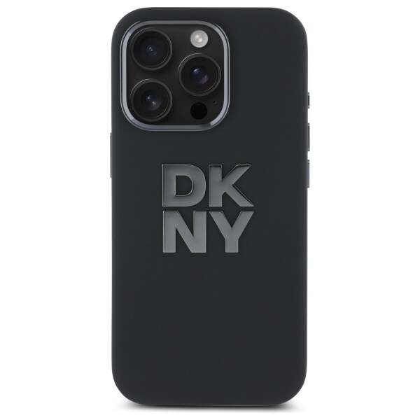 DKNY neste silikoni metalli logo iPhone 16 Pro Case - musta