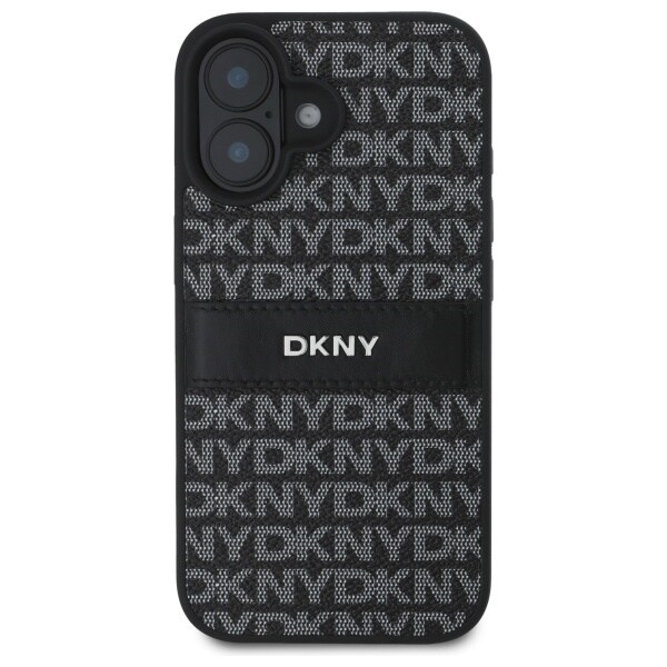 DKNY Tekstuuri kuvio Tonal Stripe iPhone 16 Kotelo - Musta